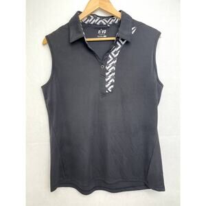 Nivo Womens Sleeveless Golf Polo Black White Large